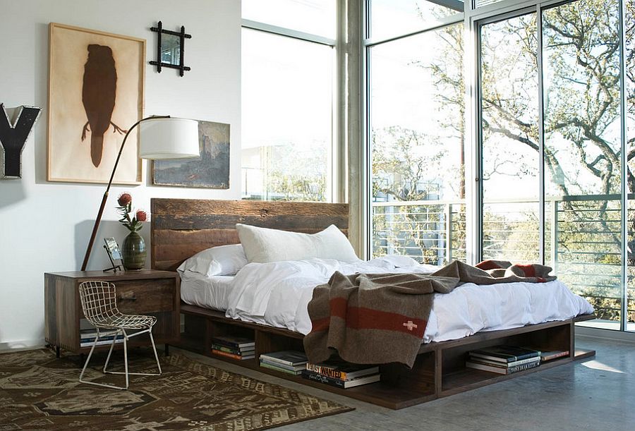 Modern industrial style bed with an uncluttered look - Simple Wooden Platform Beds To Decorate A Room